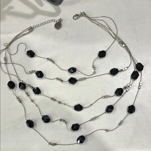 Elegant Black and Silver Necklace